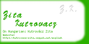 zita kutrovacz business card